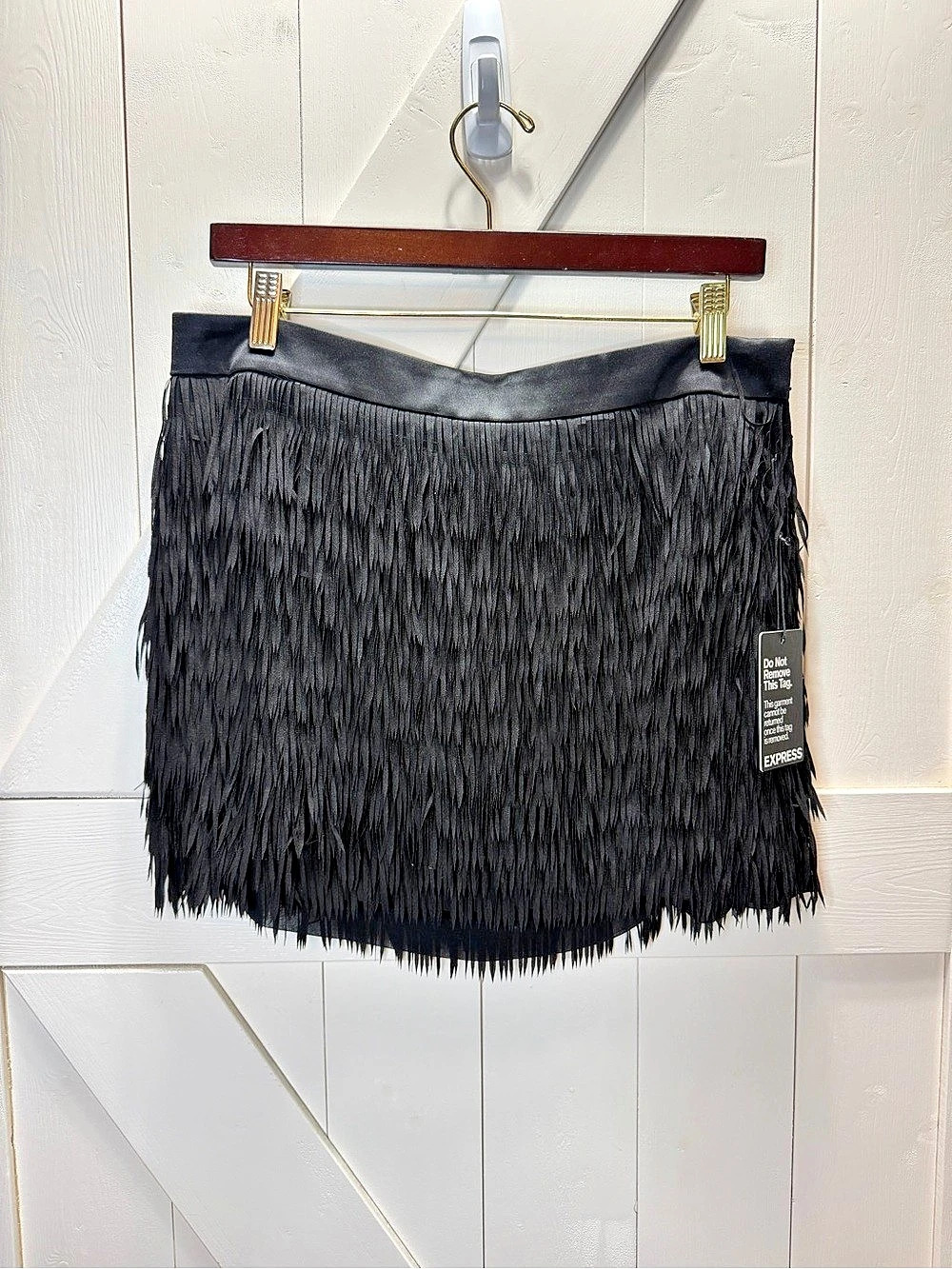 Express Black Fringe Mini Skirt Size 8 – Flapper Party Skirt – NWOT
